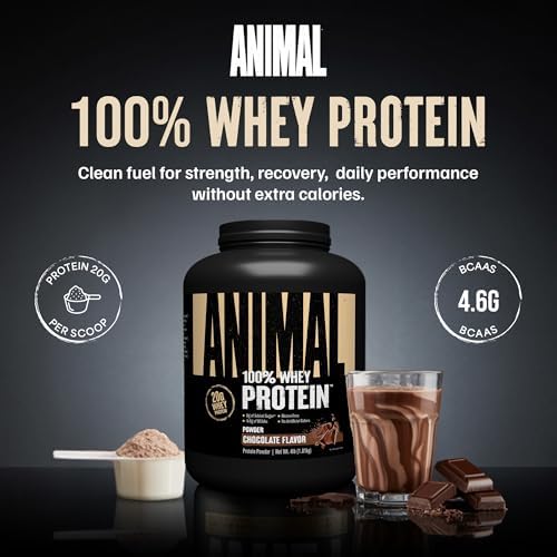 Animal 100% Whey Protein Powder – Whey Blend for Pre Workout or Post Workout, Recovery, or an Anytime Low Sugar Protein Boost Meal Replacement with BCAA Branched Chain Amino Acids – Chocolate, 4 lb - Image 2